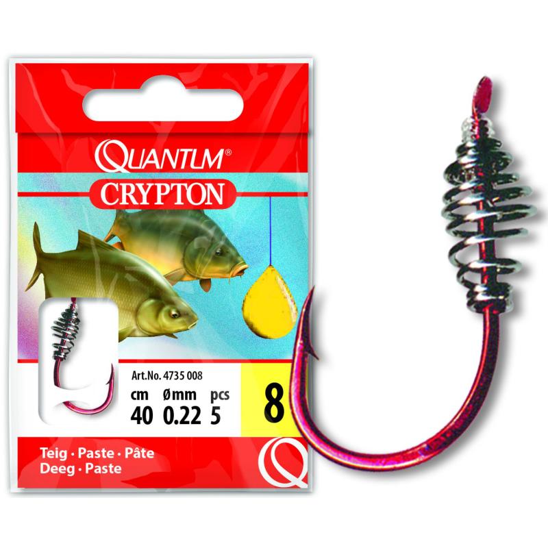 Quantum #6 Crypton Teig Vorfachhaken rot 0,22mm 40cm 5Stück