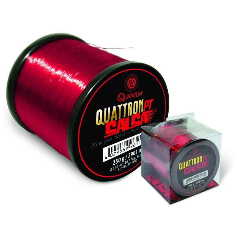 Quantum 0,22mm Quattron Salsa 3000m 4,50kg transparent rot
