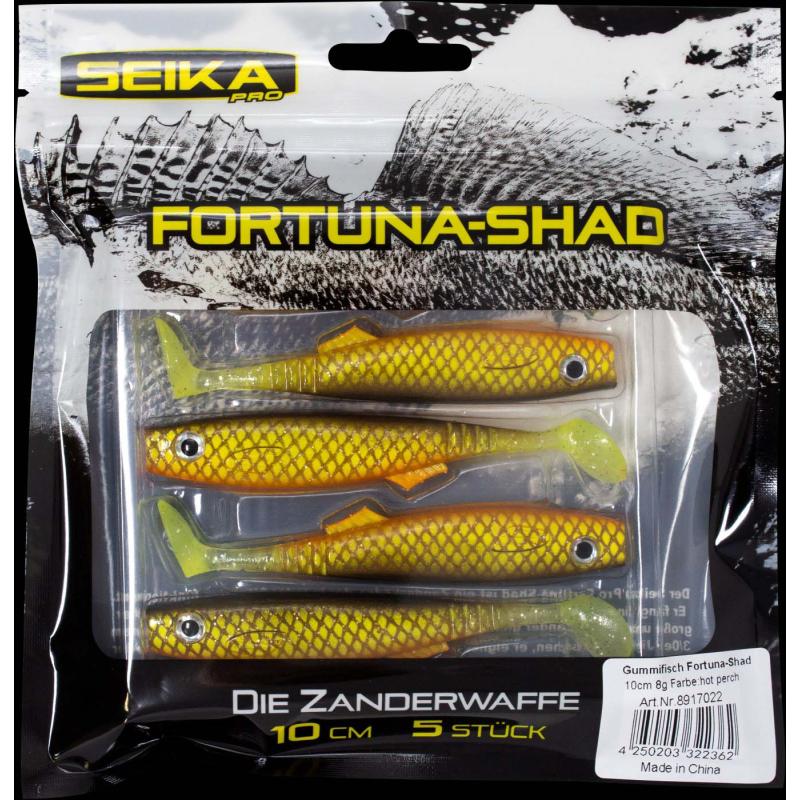 Seika Pro Gummifisch Fortuna Shad 10cm hot perch