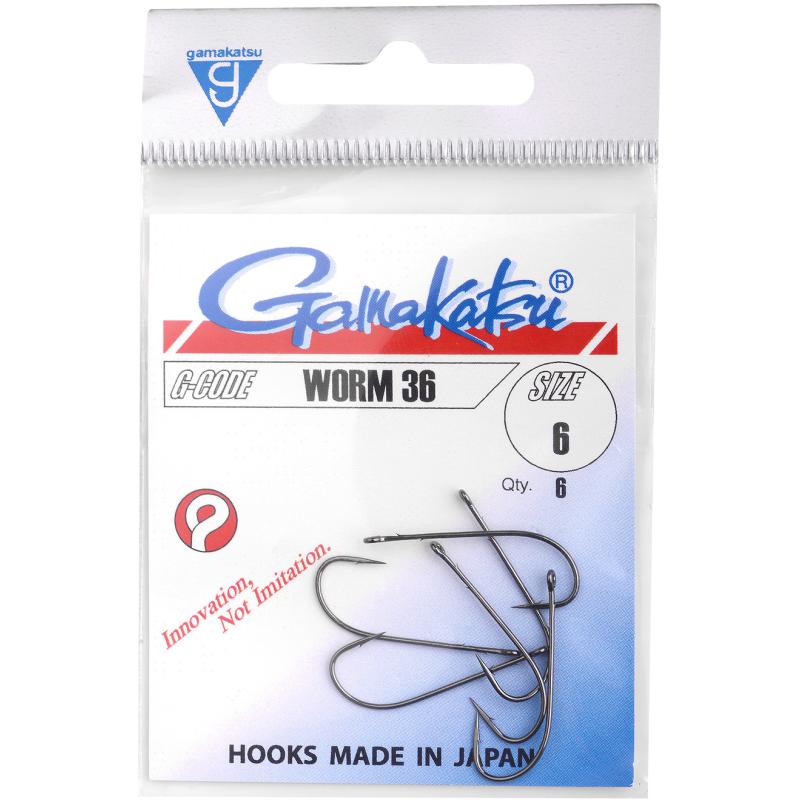 Gamakatsu Hook Worm 36 Black Gr. 4/0
