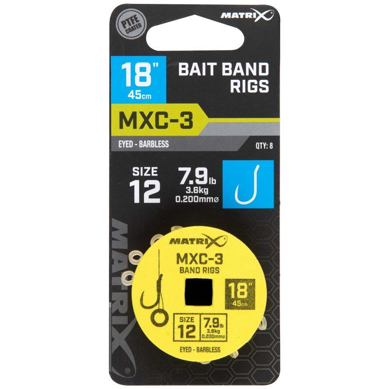 Matrix MXC-3 Size 12 Barbless / 0.20mm / 18" (45cm) / Band - 8pcs