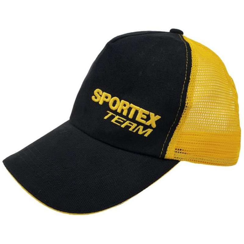 Sportex Base Cap schwarz mit gelbem Netz