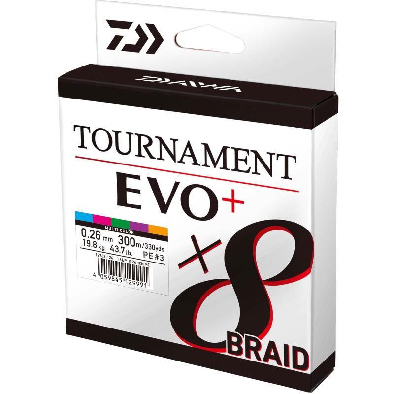 Daiwa Tournament x8 Br. EVO+ 0.26mm 300m MC