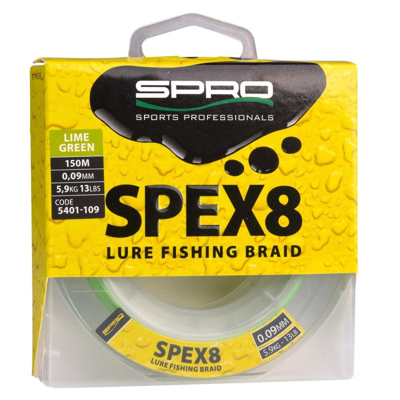 Spro Spex8 Braid Lime Green 0.09mm 150M