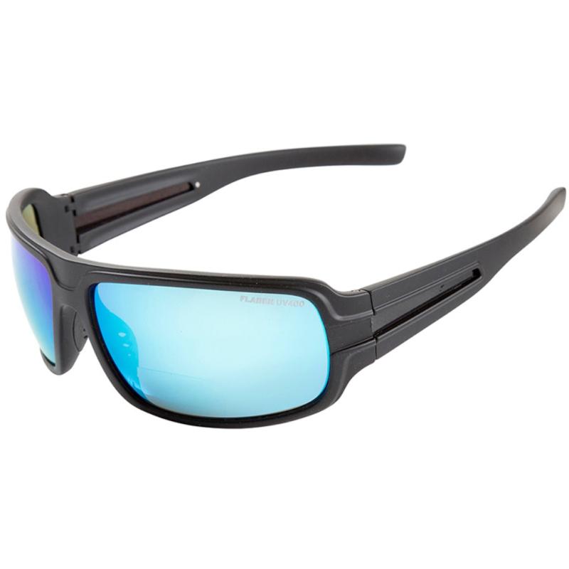 FLADEN Sonnenbrille polarisiert bifocal +2.00, black frame blue Mirror