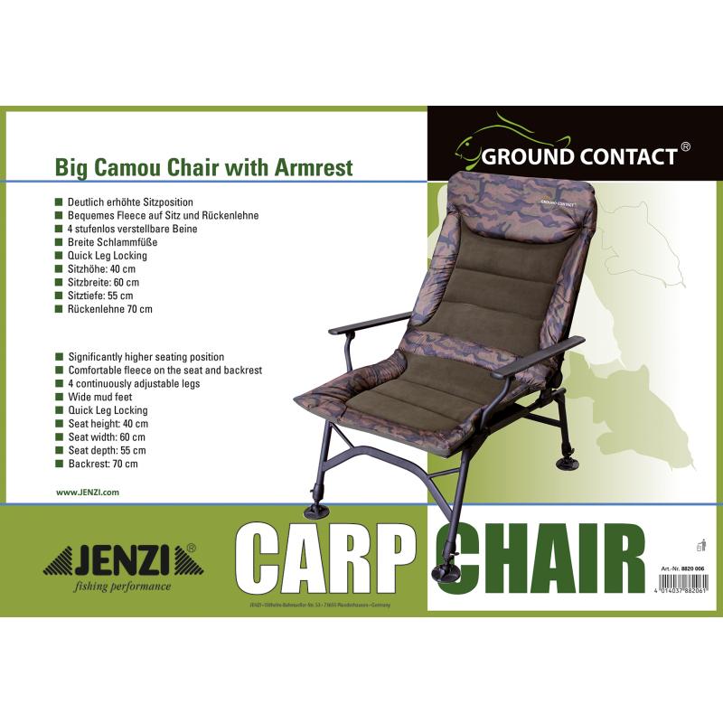 Ground Contact Big Camou Chair, Karpfenstuhl