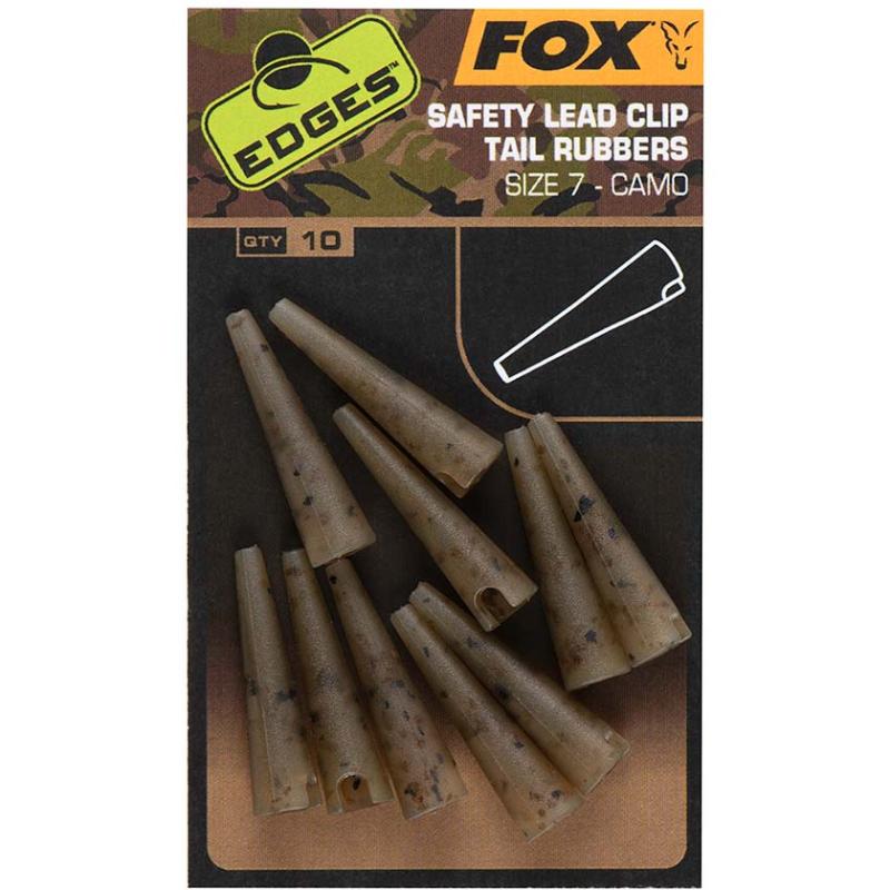 Fox Edges Camo Size 7 lead clip tail rubbers
