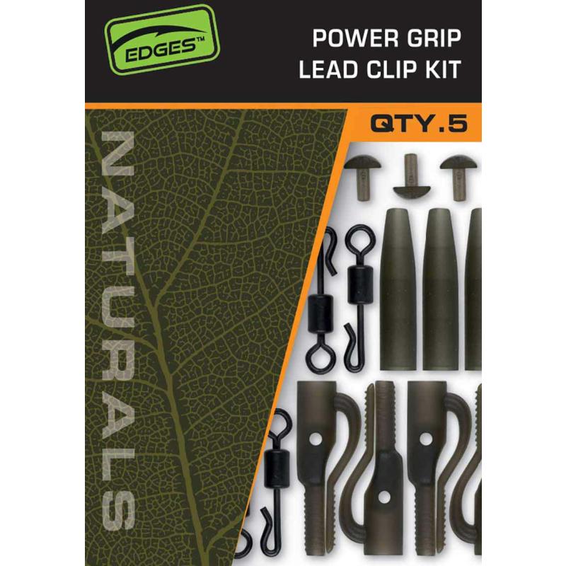Fox Edges Naturals Power Grip Lead clip kit x 5