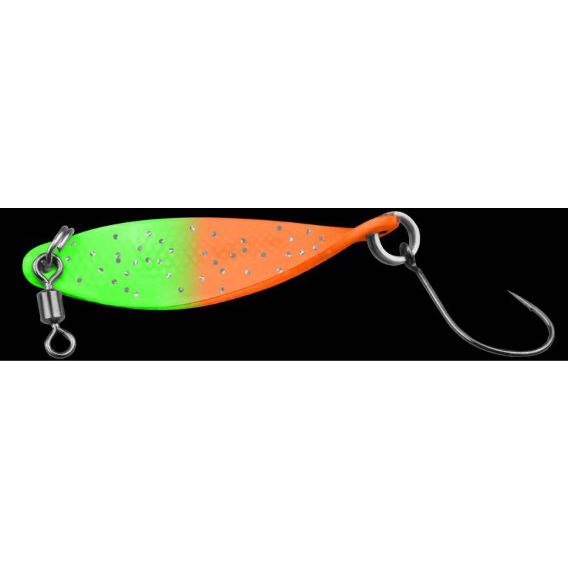 Fishing Tackle Max Spoon Wob 3,2gr. neon orange-neon grün m. Glitter/neon grün m. Glitter