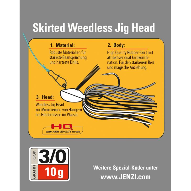 Skirted Weedless Jig-Head 10g 3/0C.28
