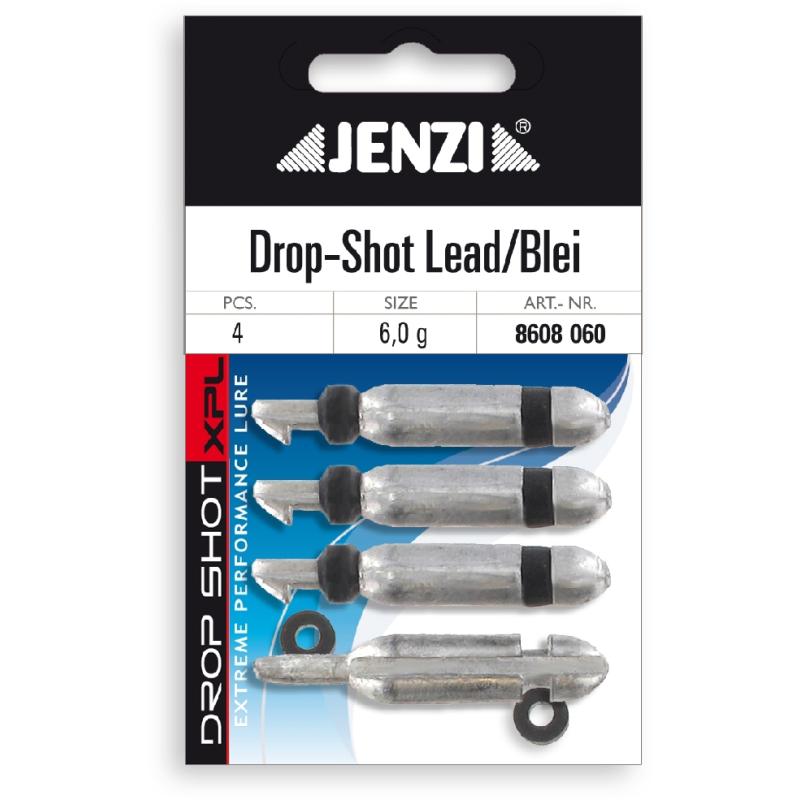 JENZI Drop-Shot Lead/Blei zum Befestigen am Hakenschenkel Anzahl 4 6,0 g