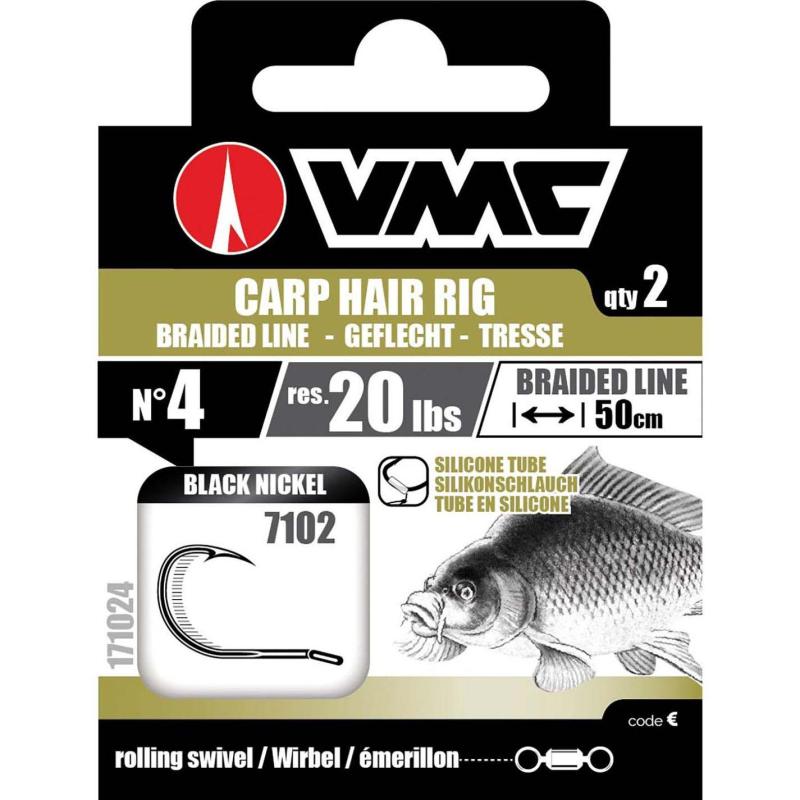 VMC Karpfen Boilie Hair Rig 50cm geflochten H6