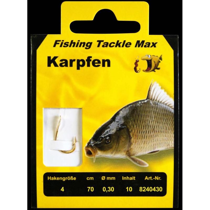 Fishing Tackle Max Haken geb. Karpfen 04 / 0,30Ø Inh.10 Stk.