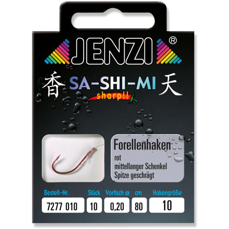 JENZI Forellenhaken SA-SHI-MI Gebunden Gr.10 0,20mm 80cm