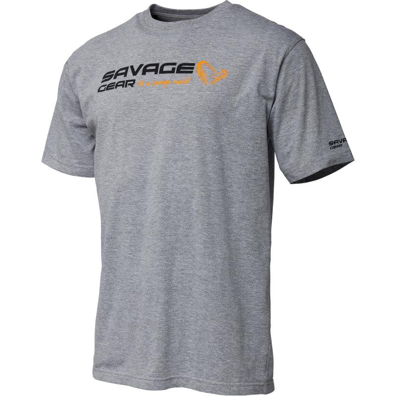 Savage Gear Signature Logo T-Shirt M Grey Melange