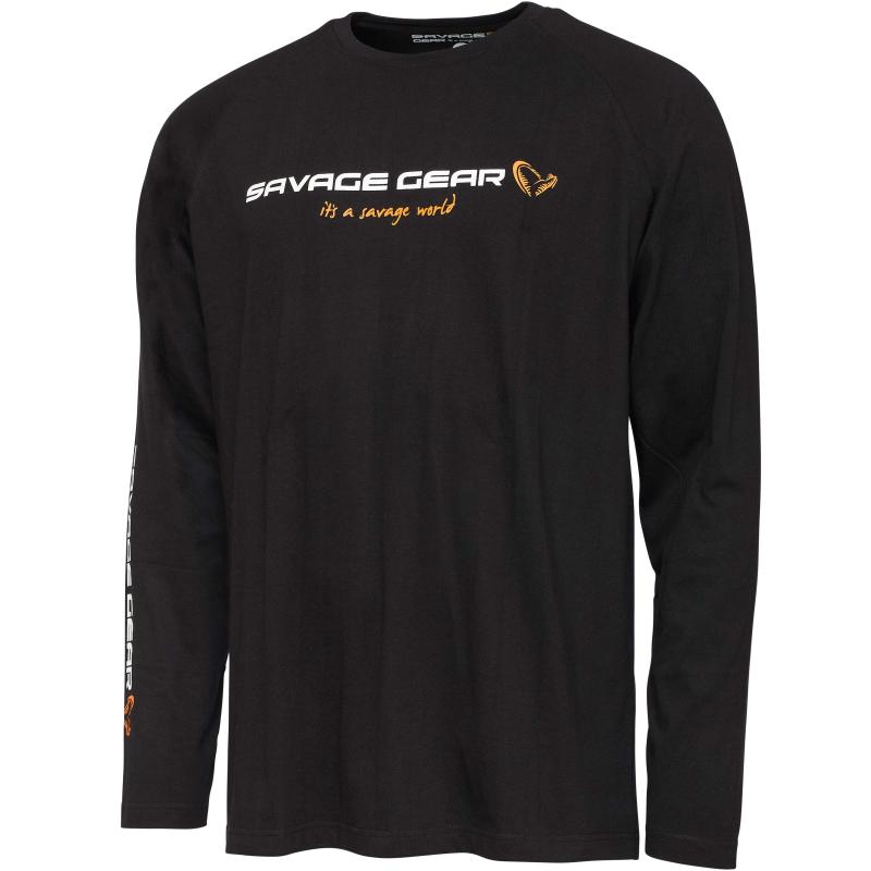 Savage Gear Signature Logo Long Sleeve T-Shirt L Black Caviar