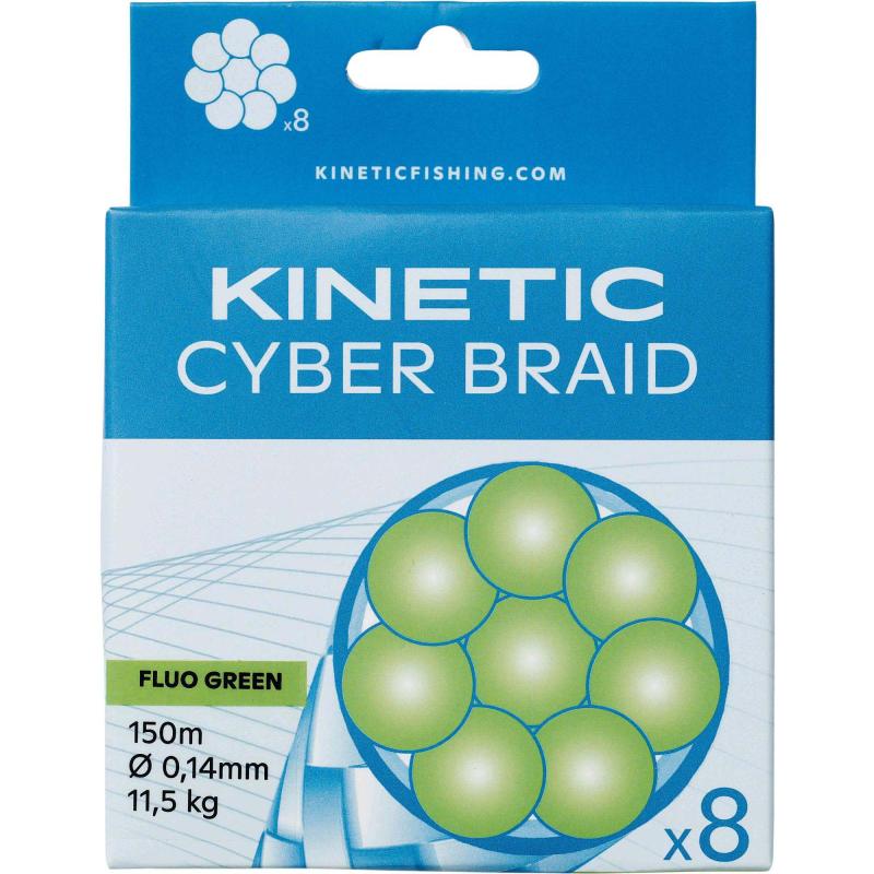Kinetic 8 Braid 150m 0,12mm/9,6kg Fluo Green