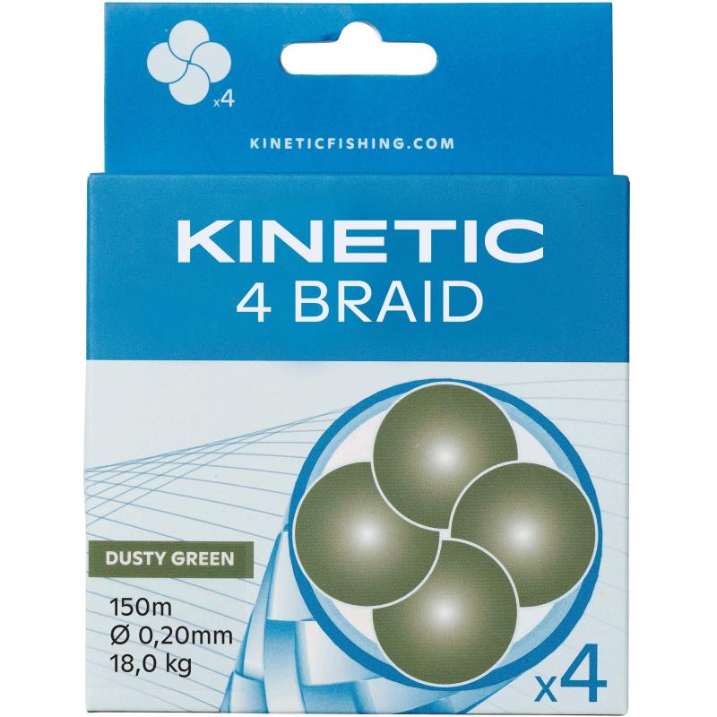 Kinetic 4 Braid 150m 0,14mm/14,8kg Dusty Green