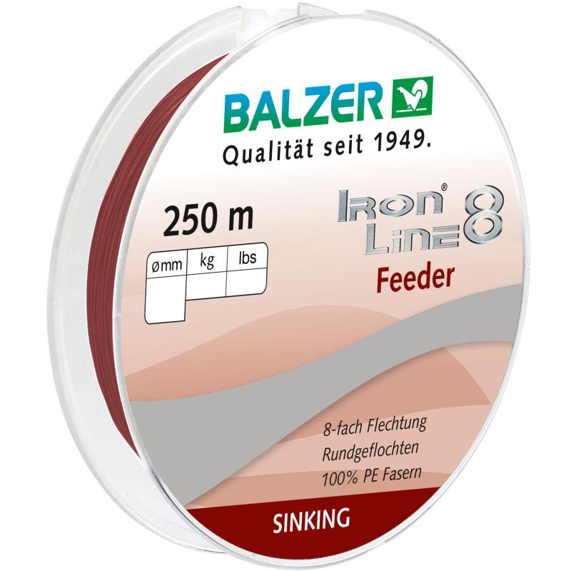 Balzer Iron Line 8 Feeder dunkelrot 250m 0,10mm