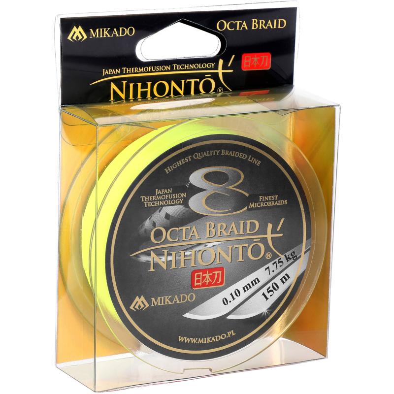 Mikado Nihonto Octa Braid - 0.12mm/8.9Kg/150M - Fluo Gelb