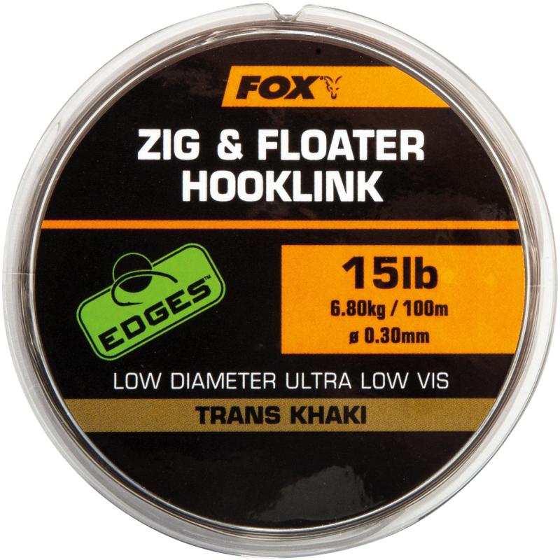 Fox Zig and Floater Hooklink Trans Khaki - 12lb 0.28mm