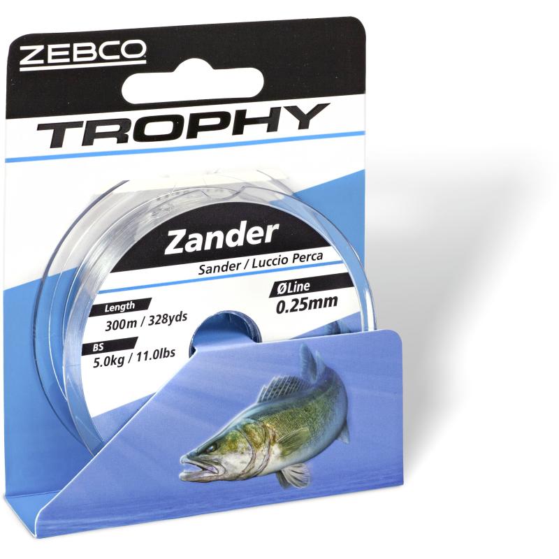 Zebco Ø 0,25mm Trophy Zander L: 300m 328yds 5,0kg / 11,0lbs grau