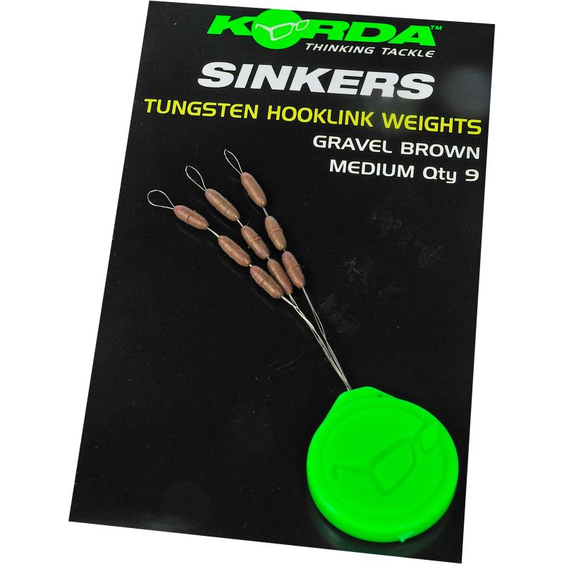 Korda Sinker Tungsten Hooklink Weight - 9 Stück medium brown