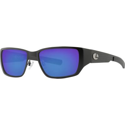 Lenz Ponoi Titan/Carbon Sunglasses Black w/Blue Mirror Lens